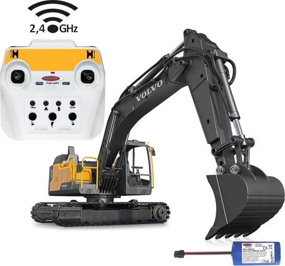 Pelle mécanique RC métallique Volvo EC160E à l’échelle 1:16 avec kit de démolition