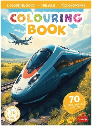 Pociągi i samoloty : livre de coloriage avec autocollants - 1 pièce