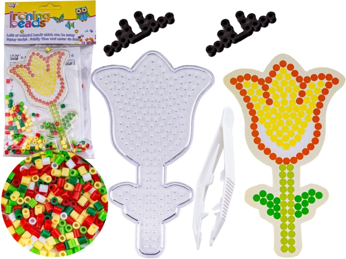 Perles à repasser – tulipe ensoleillée (gabarit dans le sachet)