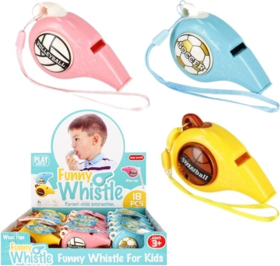 Sifflet pour enfants avec motif de ballon de sport – 3 couleurs