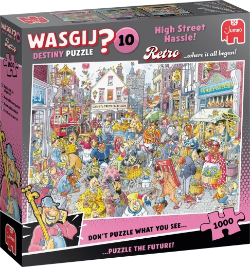 Jumbo Wasgij Retro Destiny 10 : Problèmes dans la rue principale – puzzle 1000 pièces