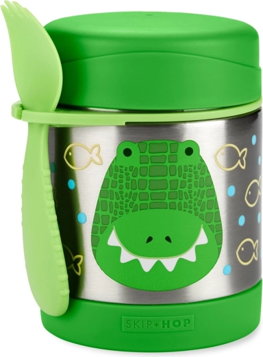 Skip Hop Zoo thermos alimentaire avec cuillère-fourchette Crocodile 325 ml