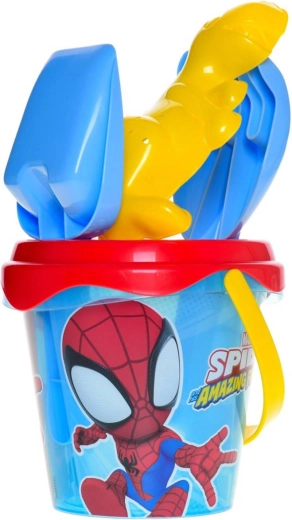 Set de sable Spider-Man avec seau transparent, tamis et outils