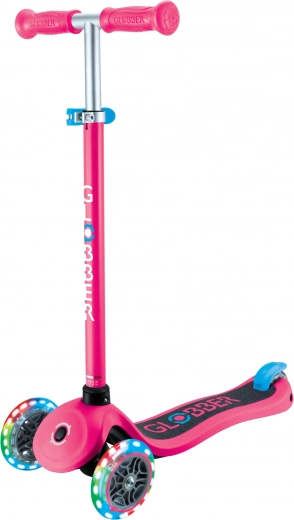 Globber Trottinette à trois roues Primo Lights V2 Fuchsia Pink avec roues lumineuses