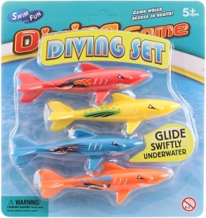 Jouet de bain Requins de plongée – lot de 4 pcs