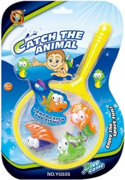 Pêche aux poissons plongeants avec épuisette