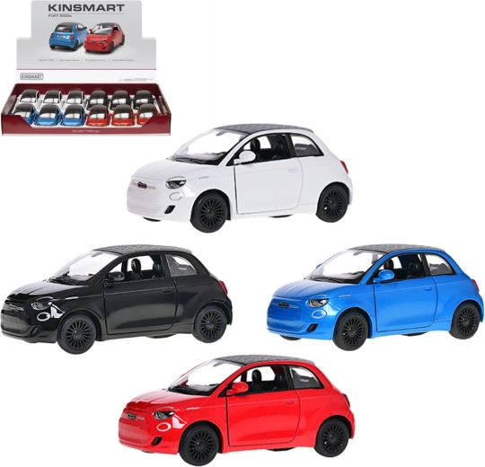 Modèle de voiture en métal Kinsmart Fiat 500e 1:28 avec mécanisme à rétrofriction - 1 pièce