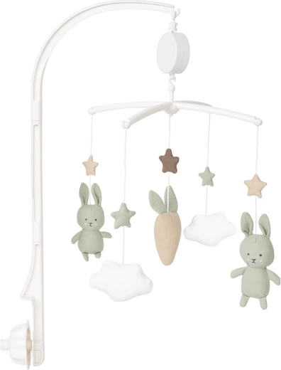 Jabadabado mobile musical pour lit lapin vert