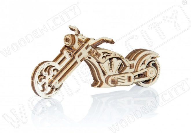 Puzzle 3D en bois moto CHOPPER – mini modèle, 22 pièces