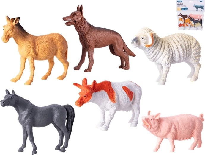 Ensemble de figurines d’animaux de la ferme 10–14 cm, 6 pcs
