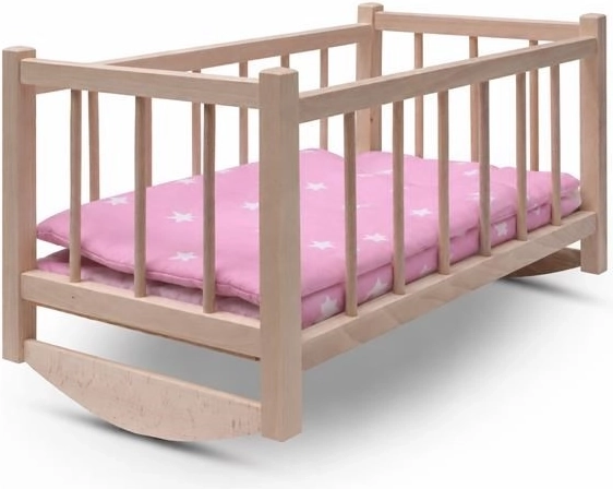 Berceau / lit en bois pour poupées Baby Mix Stars Pink - 1 pièce