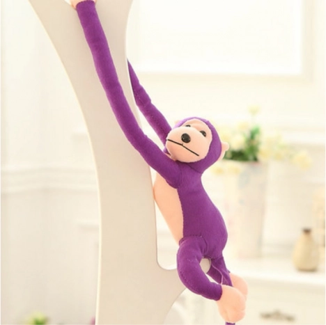 Singe en peluche avec voix, violet, 80 cm