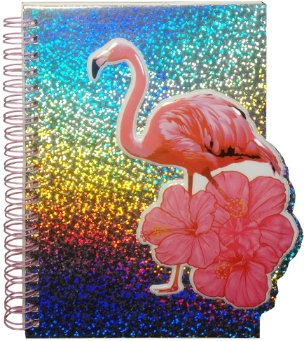 Journal holographique avec flamant rose