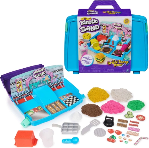 Kinetic Sand set portable Grill N’ Scoop Diner