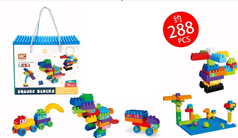 Blocs de construction colorés 288 pièces