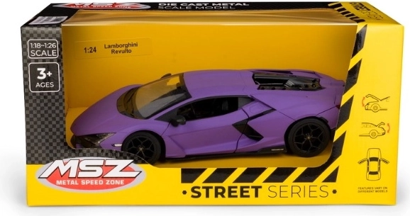 MSZ Lamborghini Revuelto modèle réduit de voiture métallique violet 1:24