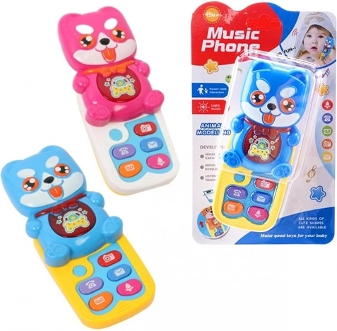 Téléphone musical pour enfant en forme de chien - 1 pièce