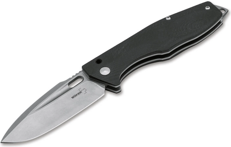 Couteau de poche Böker Plus Caracal Folder 42, 8,7 cm, stonewash, G10 noir