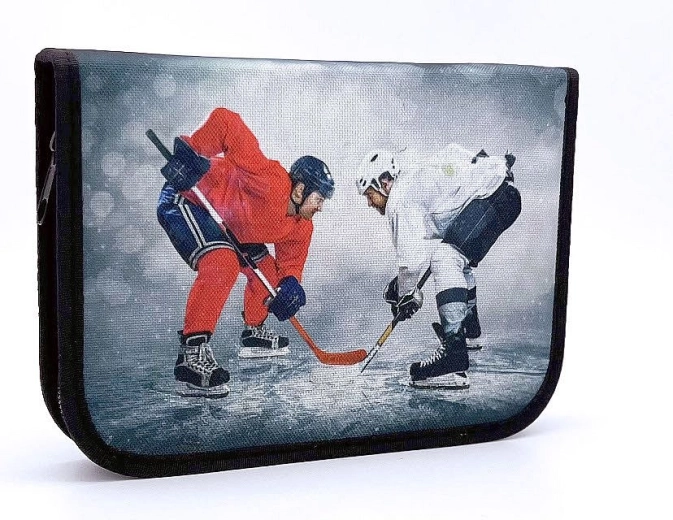 Trousse CONCORDE hockey sur glace, un étage avec deux rabats, grise