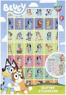 Autocollants pailletés Bluey – carnet de 8 planches