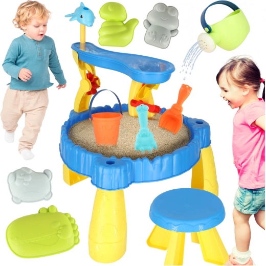 Table de jeu pour enfants avec bac à sable et fontaine 2 en 1