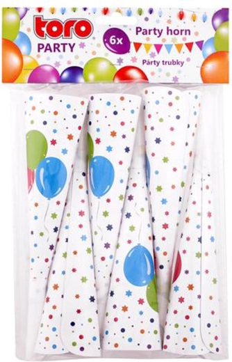 Langues de fête en papier 19 cm, lot de 6