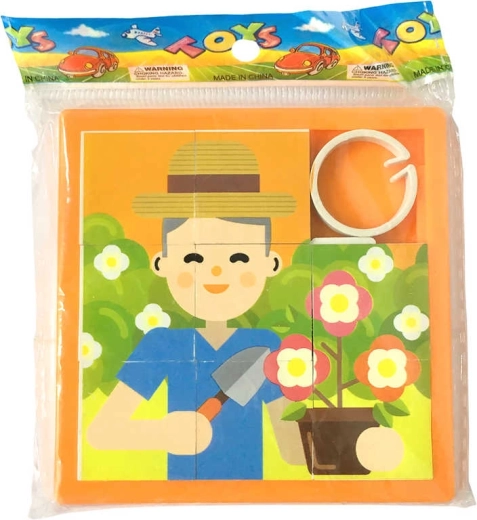 Puzzle coulissant pour enfants motif petit jardinier 8 × 8 cm - 1 pièce