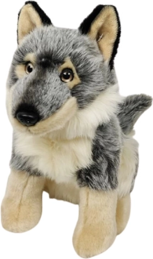 Loup en peluche assis 28 cm