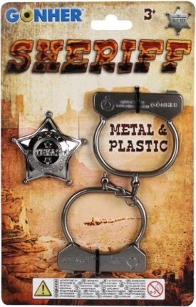 Set de cowboy avec menottes en métal et insigne de shérif Gonher