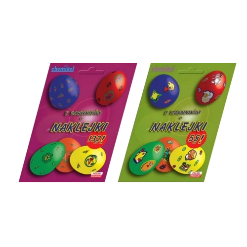 Coffret de décoration d’œufs de Pâques CHEMIKOL – colorants alimentaires et autocollants