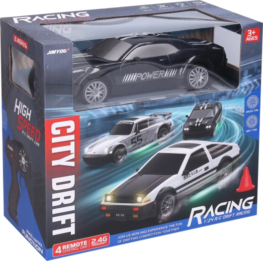 Voiture RC de drift télécommandée noire 21,5 cm