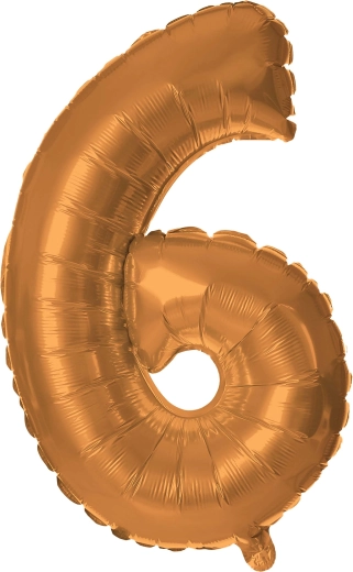 Ballon en feuille chiffre 6 bronze 30 cm TORO