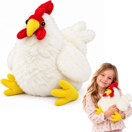 Peluche poule à câliner 40 cm