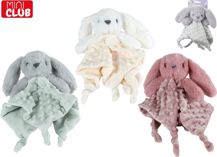 Doudou lapin en peluche texturé 26 cm Mini Club