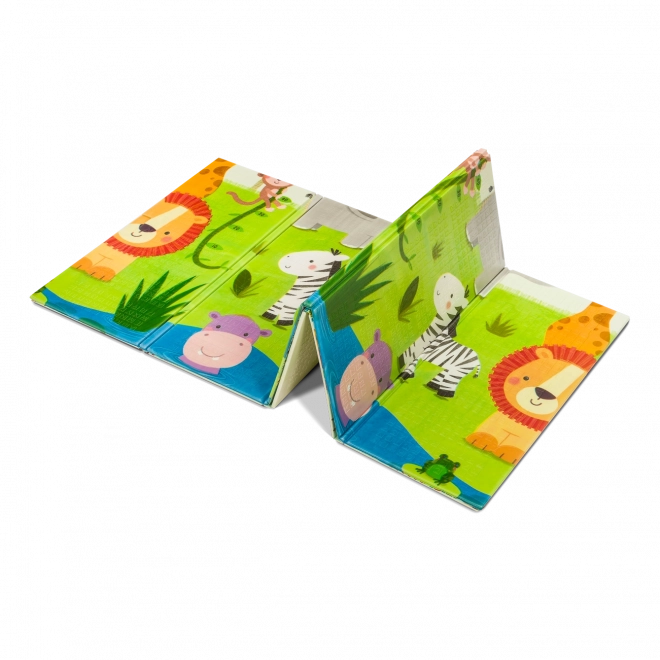 tapis de jeu en mousse réversible lionelo robby multicolor safari + vie en ville 180 × 200 cm