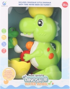 Moulin à eau en plastique dinosaure avec ventouses pour le bain