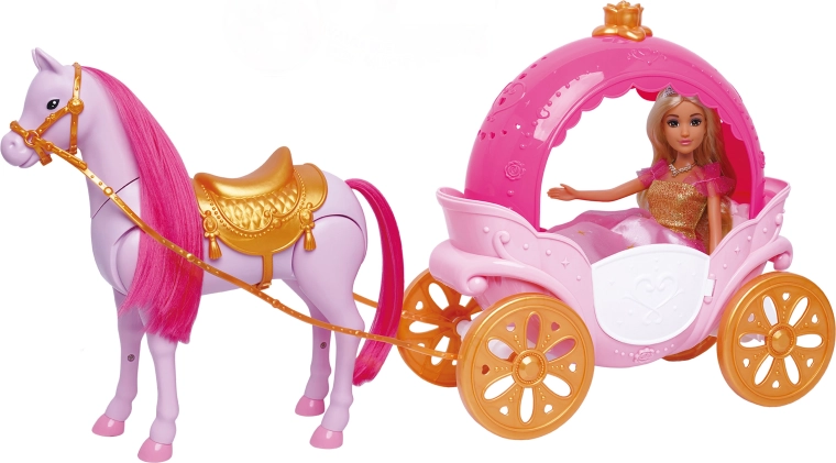 Poupée avec landau et cheval 30 cm