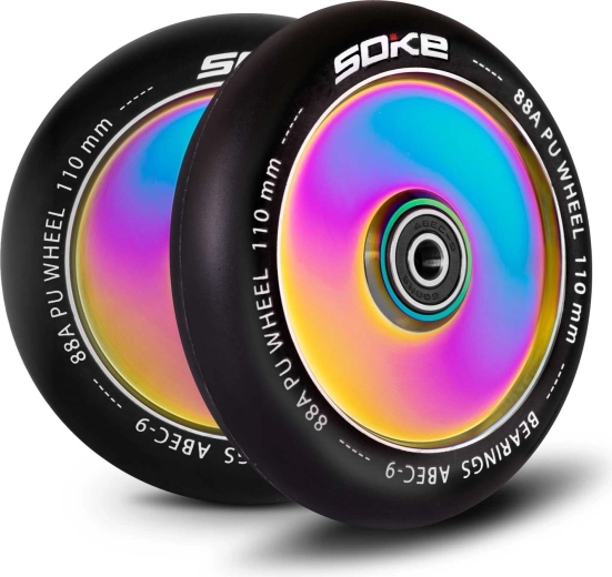 Roues Soke pour trottinette 110 mm rainbow, 2 pièces