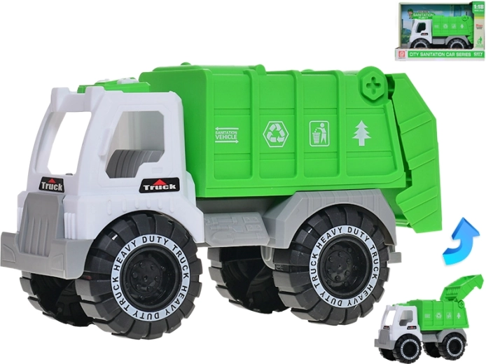 Camion-benne à ordures 21,5 cm à roue libre