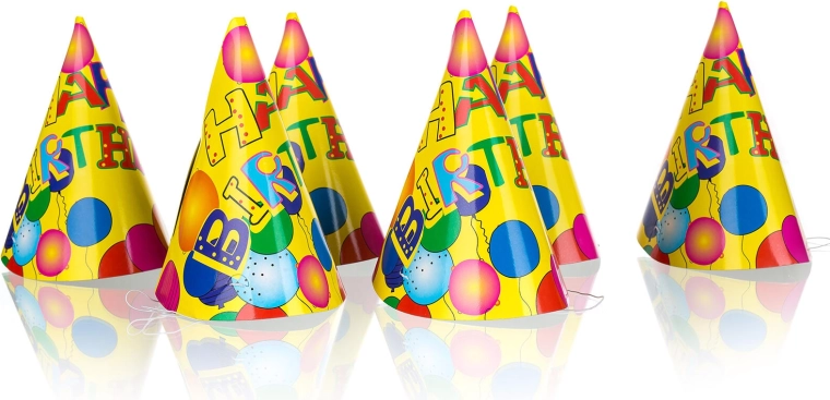 Chapeaux de fête en papier MY PARTY, assortiment de couleurs, 6 pcs