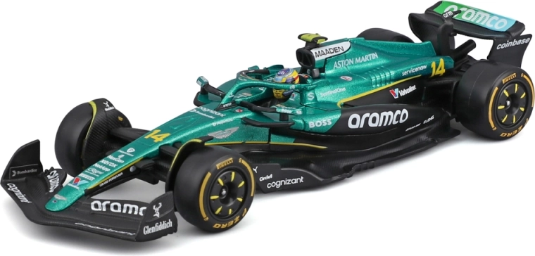Bburago Aston Martin AMR25 2025 #14 Fernando Alonso 1:43 dans un coffret décoratif