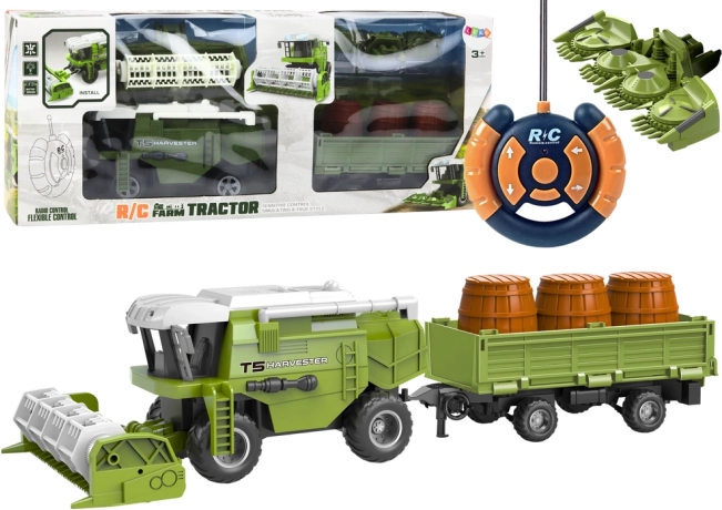 Moissonneuse-batteuse RC avec remorque verte