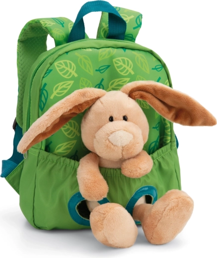Sac à dos pour enfant avec lapin en peluche NICI, vert 26 × 21 cm