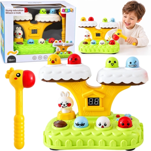 Jeu interactif Whack‑a‑Mole pour enfants avec mélodies et 7 vitesses