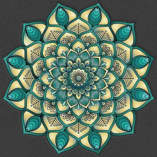 Peinture de Diamant Mandala Turquoise 30x40 cm