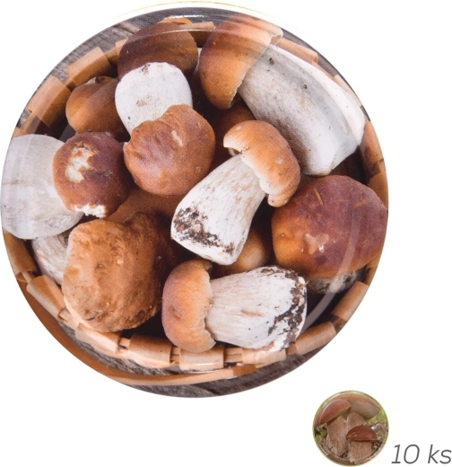 Couvercle métallique de conservation Bio 82 avec motif champignons (10 pcs)