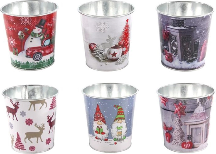 Boîte en métal avec motif de Noël 10 cm