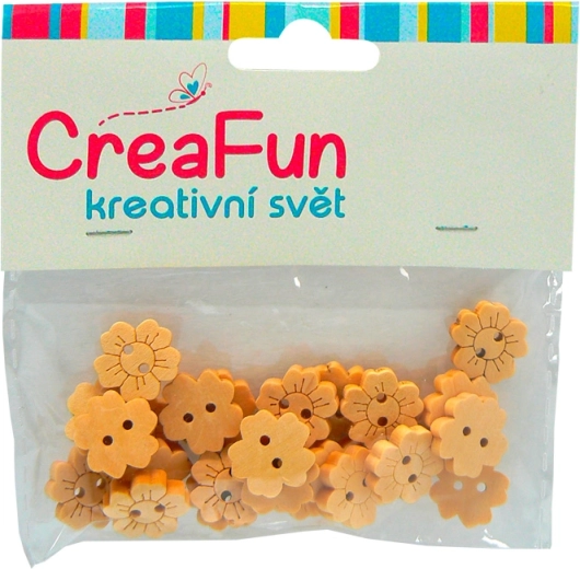 Boutons en bois tournesol 15 mm, lot de 25 pièces