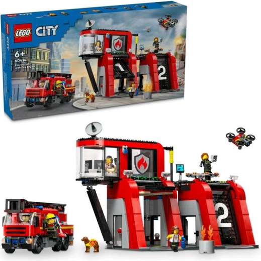 Caserne de pompiers LEGO City avec camion de pompiers