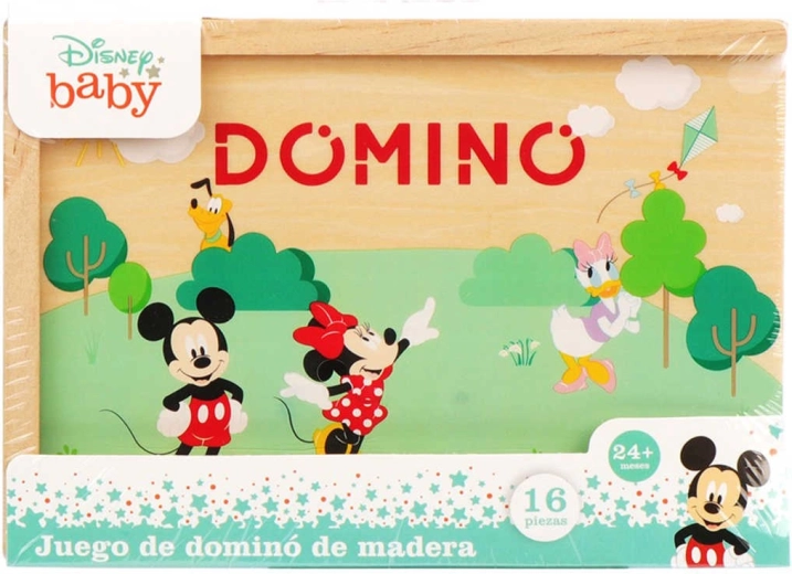 Disney Mickey Mouse domino en bois en boîte (16 pièces)